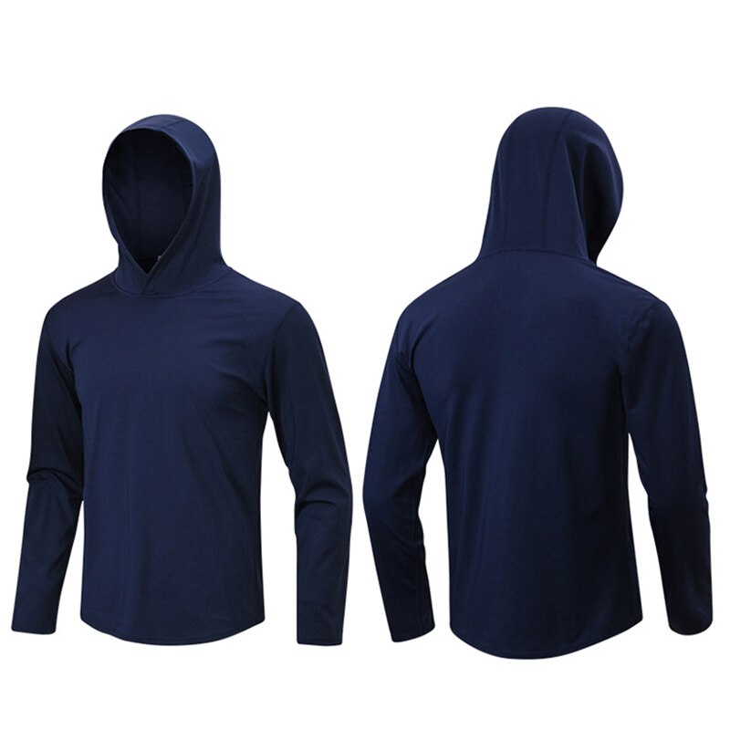 Men Quick Dry Long Sleeve Workout Athletic Hoodie Jacket Sports Training Hooded Coat XD88