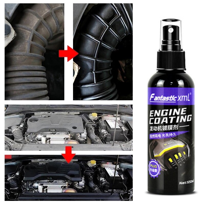 120ML Car Engine Coating Agent Engine Compartment Cleaner Remove Heavy Oil Cleaning Car Polish Ceramic Coating