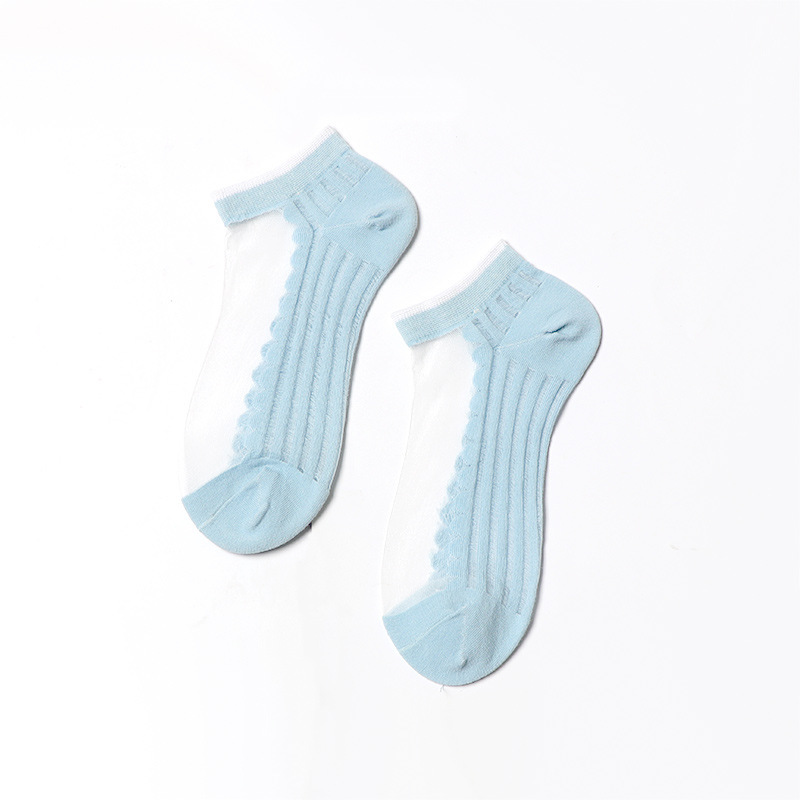 Glas kristall baumwolle boden sexy unsichtbar seide Stiefel Gittergewebe Fischnetz transparent Knöchel Netz Garn Dünne Frauen Kühlen Socken: FY05dishutiaoSlan