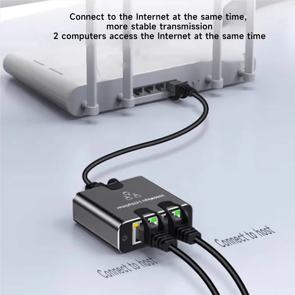 1000Mbps Ethernet Splitter 1 to 2/3/4 Network Extension RJ45 LAN Internet Gigabit Adapter for PC Laptop Router TV-Box Digital TV