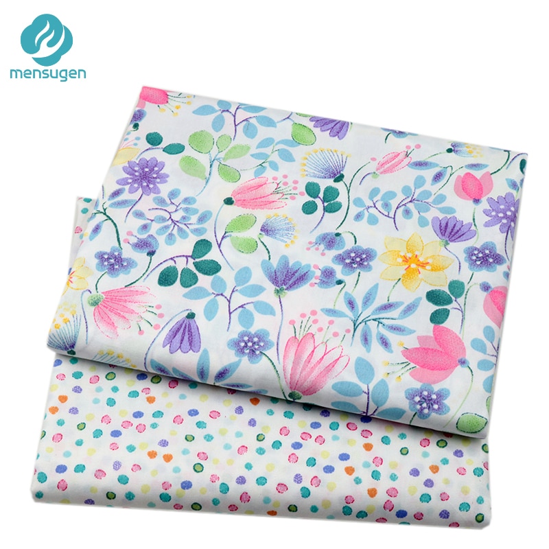 Tissu en coton de coton coloré | Motif de fleurs colorées, à pois, mètres pour robes, taies d'oreiller, couverture, drap de literie, tissu de couture