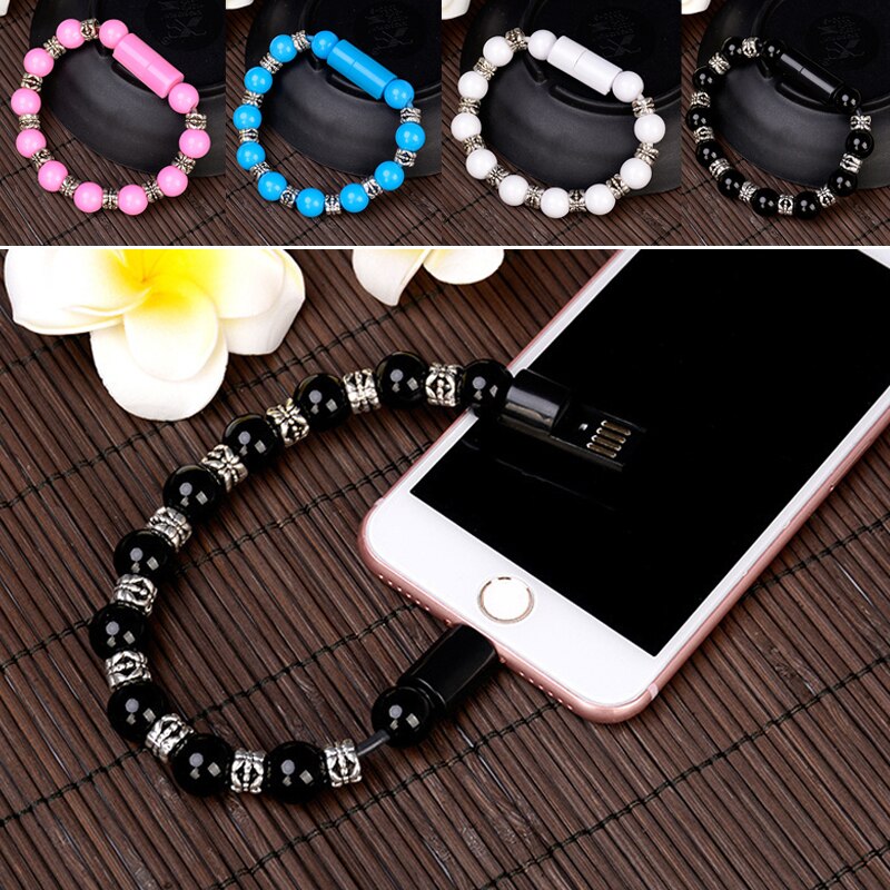 Bracelet de chargeur intelligent, bijoux, perles, poignet, USB, câble de données de charge Invisible, Compatible avec IPhone Type C Android