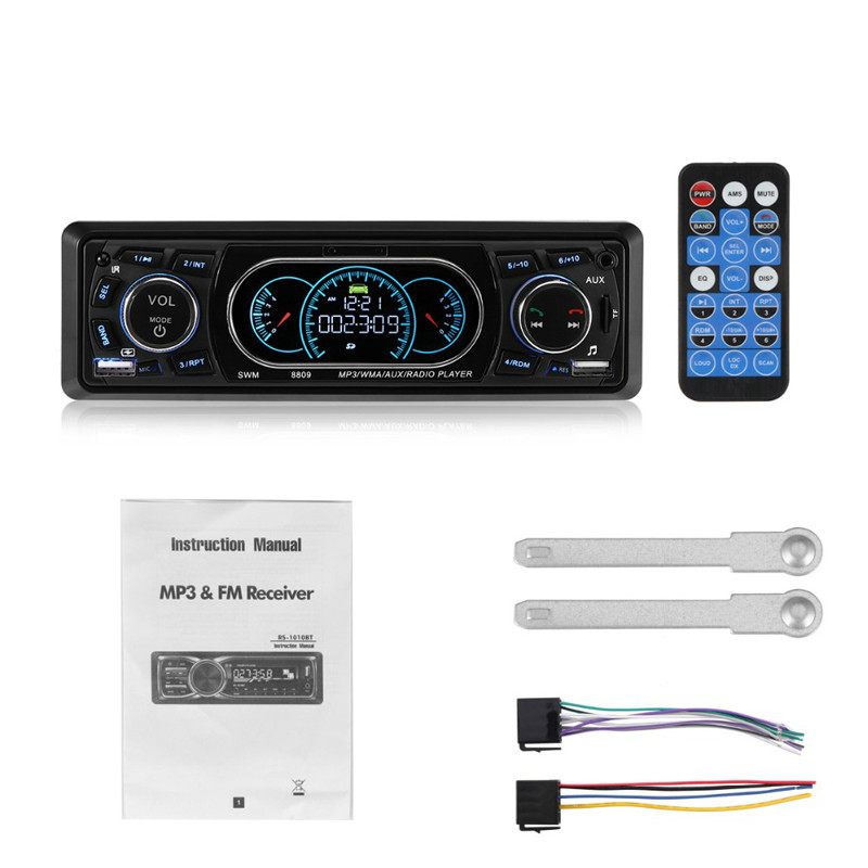 Dual USB Bluetooth Autoradio 1Din Autoradio Coche Recorder Auto Stereo Multimedia Speler MP3 FM Input SD Klok In Dash AUX FM