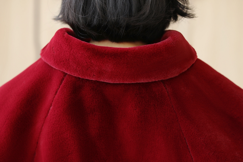 Veste de soirée en fausse fourrure rouge vin pour femme, cape d&#39;hiver, châle enveloppant, boléro, en Stock, collection
