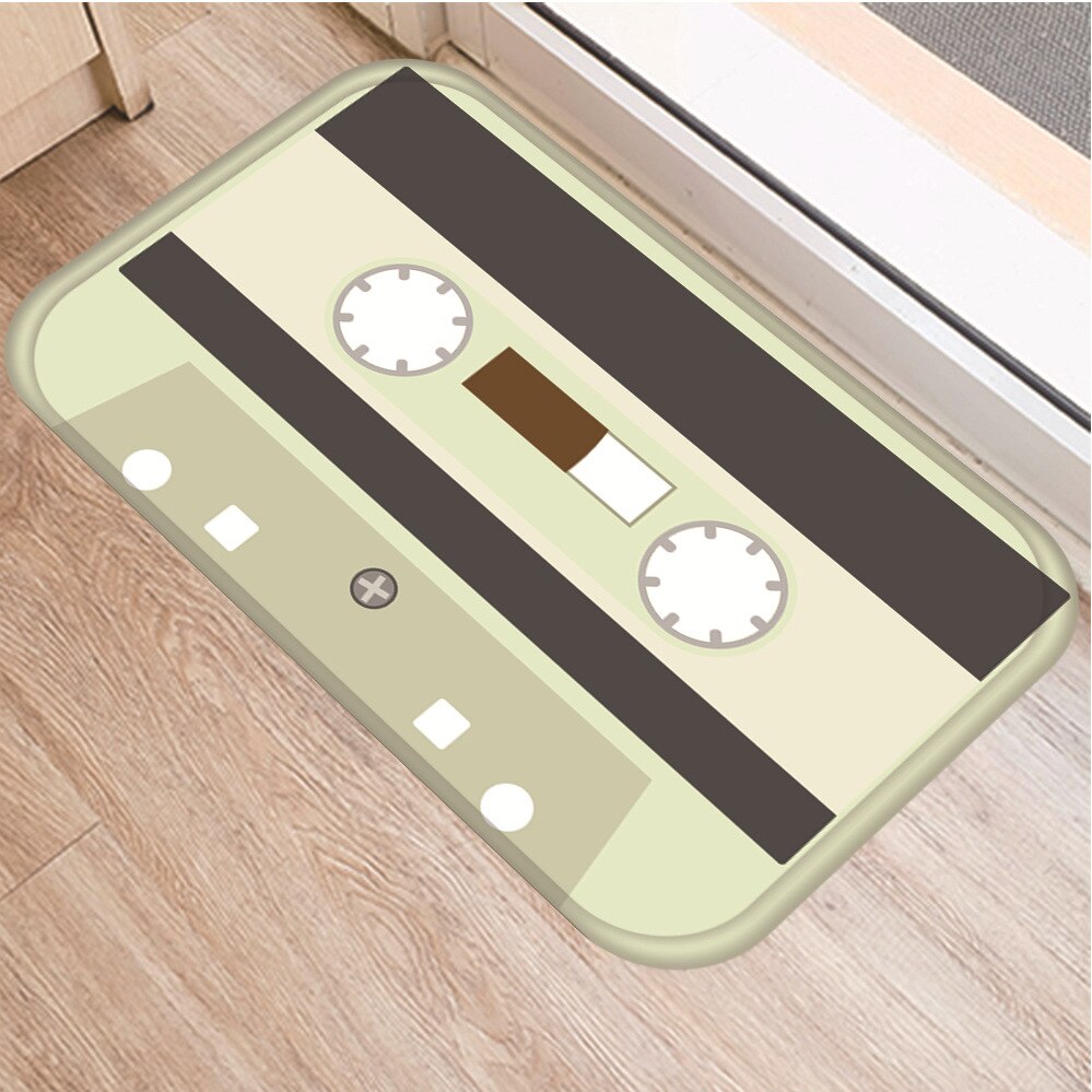 Kassette tape måtter skridsikre gulvtæppe tape mønster print dørmåtte til badeværelse køkken entré tæpper boligindretning: 7