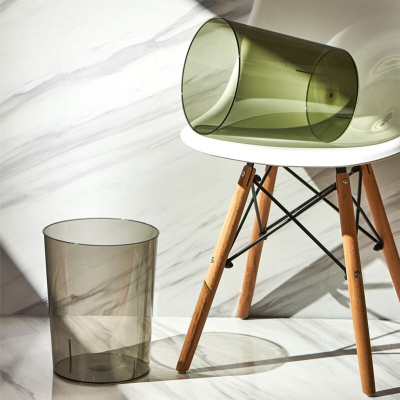 Light Luxury Transparent Trash Can Large Capacity Dustbin Garbage Bucket for Bathroom Kitchen Office Waste Paper Storage Organiz