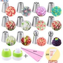 Russische Rvs Pastry Case 15Pcs Cake Decorating Gereedschap Set Tulip Nozzles Frosting Zoetwaren Professionele Grote