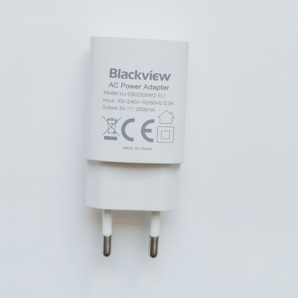 Adaptador de enchufe europeo con Cable USB, Original para Blackview BV5800 Pro, BV6000, BV6000S, BV5000, S8, BV4000, 5V, 2A: Only adaptor