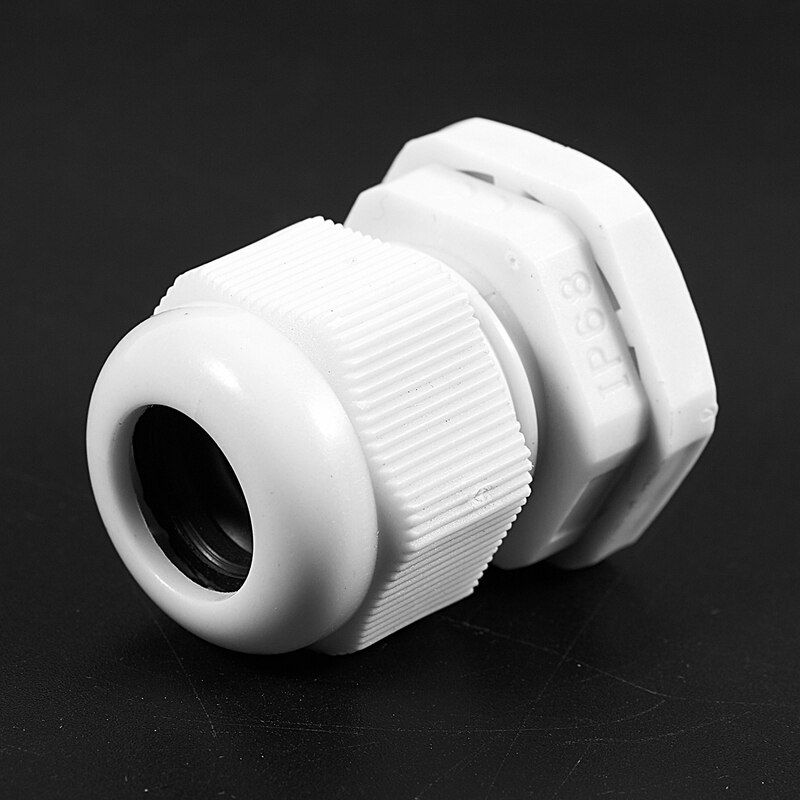 ! 6 Pcs White Plastic Waterproof Cable Glands Jointer M20 x 1.5
