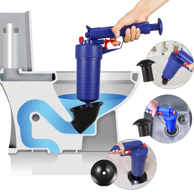 Clogging Machine Air Blowdown Spray Gun High Pressure Powerful Manual Plunger Tube Toilet Sink Bathtub Kitchen Cleaner