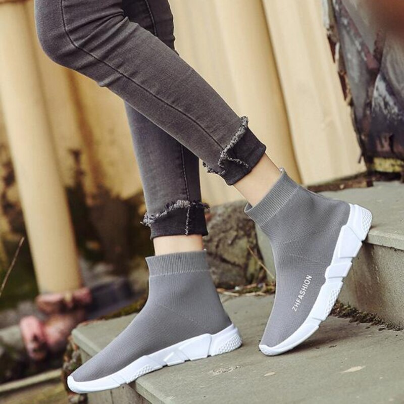 Covoyyar kvinder sokker støvler lange slanke over knæet høje støvler efterår vinter stretch stof kilesko kvinde wbs 850