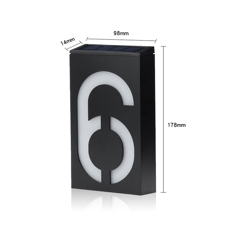 House Number Doorplate Digital Solar Light LED Address Signs Door Number Digits Wall Mount Number For Home