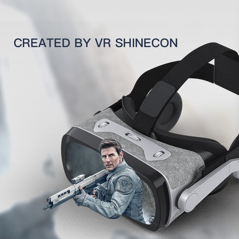 Virtual Reality Vr Bril Vr Headset Shinecon 3D Bril Headset Helm Voor Google Xiaomi Smart Phone 4.7-6 Inch