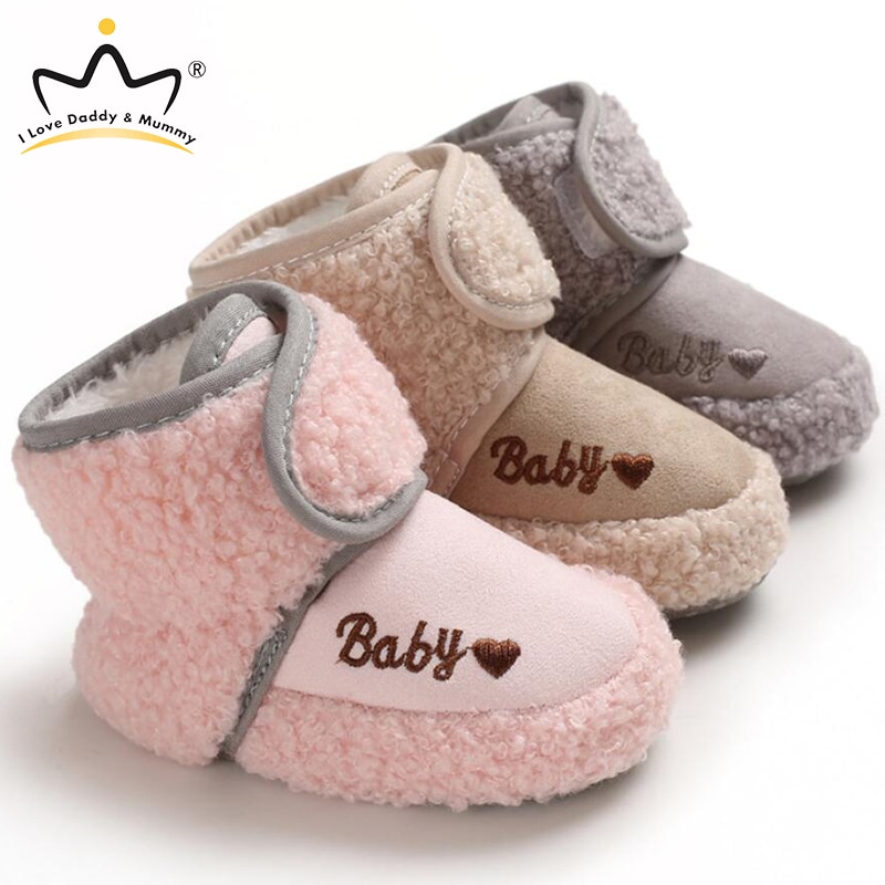 Winter Baby Laarzen Effen Kleur Dikke Warme Pluche Baby Jongen Meisje Laarzen Winter Baby Schoenen Voor Jongens Meisjes