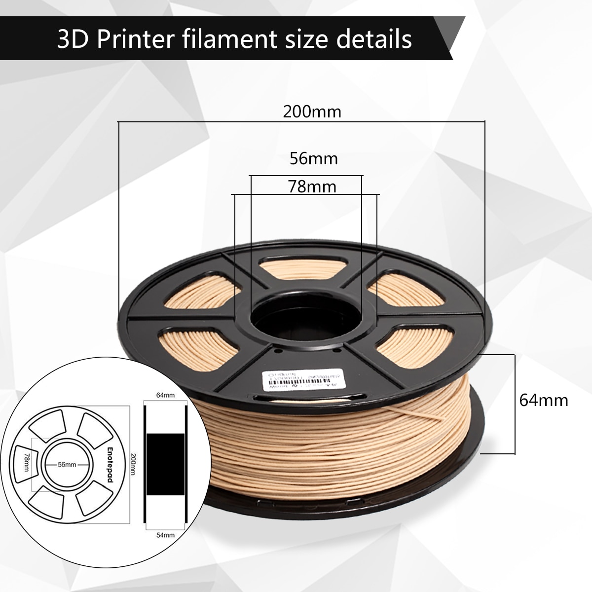 SUNLU Wood Filament PLA 1kg 1.75mm Diameter Tolerance +/-0.02mm Wood Texture Bubble Free FDM 3D Printer Material Fast