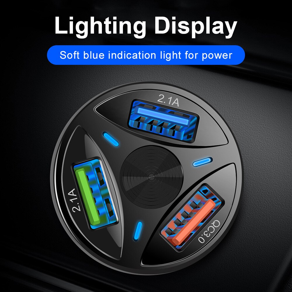 Cargador de coche USB QC 3,0 cargador de coche para iPhone USB de carga rápida del teléfono móvil del 3A coche de la motocicleta del cargador usb cargador de coche