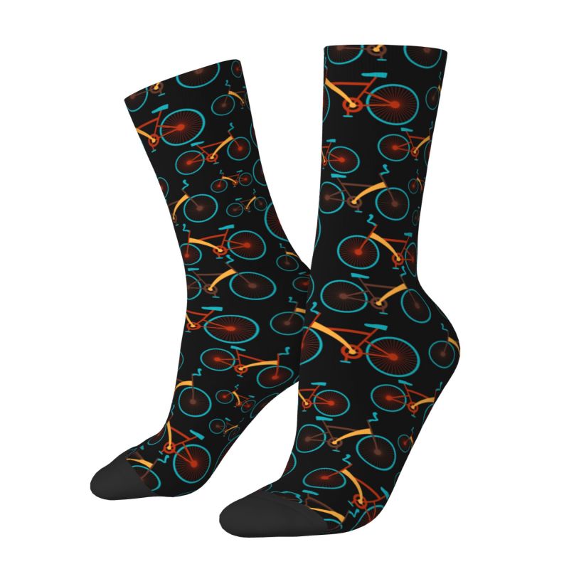 Cycling On The Mountain Bike Dress Socks Men's Women's Warm Cycling Bicycle Cyclist Biking Crew Socks: Red blue