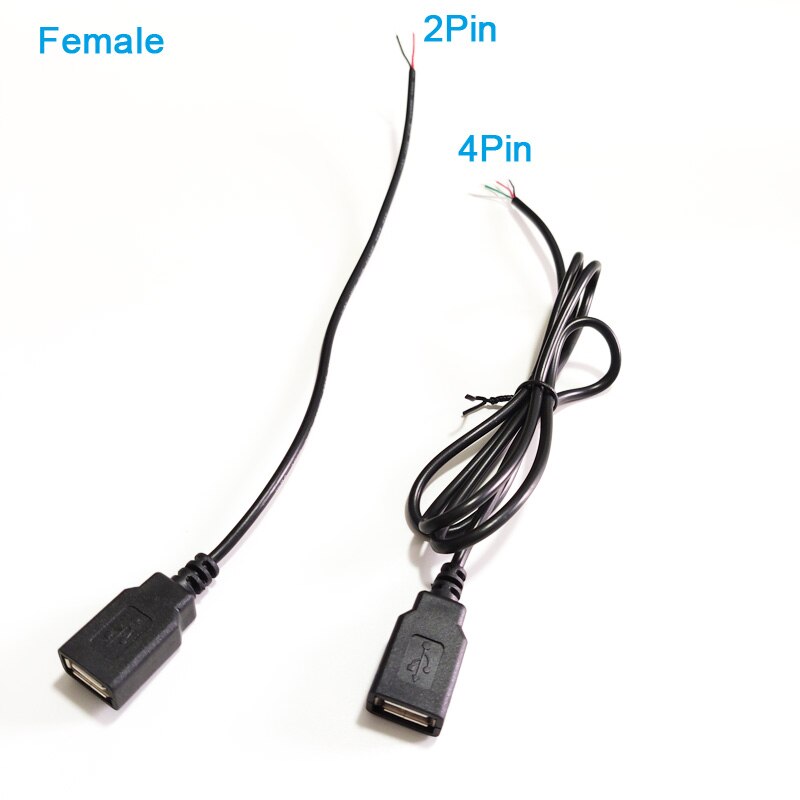 0.3m 1m 5V Power Supply Cable USB 2.0 Female Male 2Pin 4Pin Wire Jack Charger Charging Cord Extension Connector