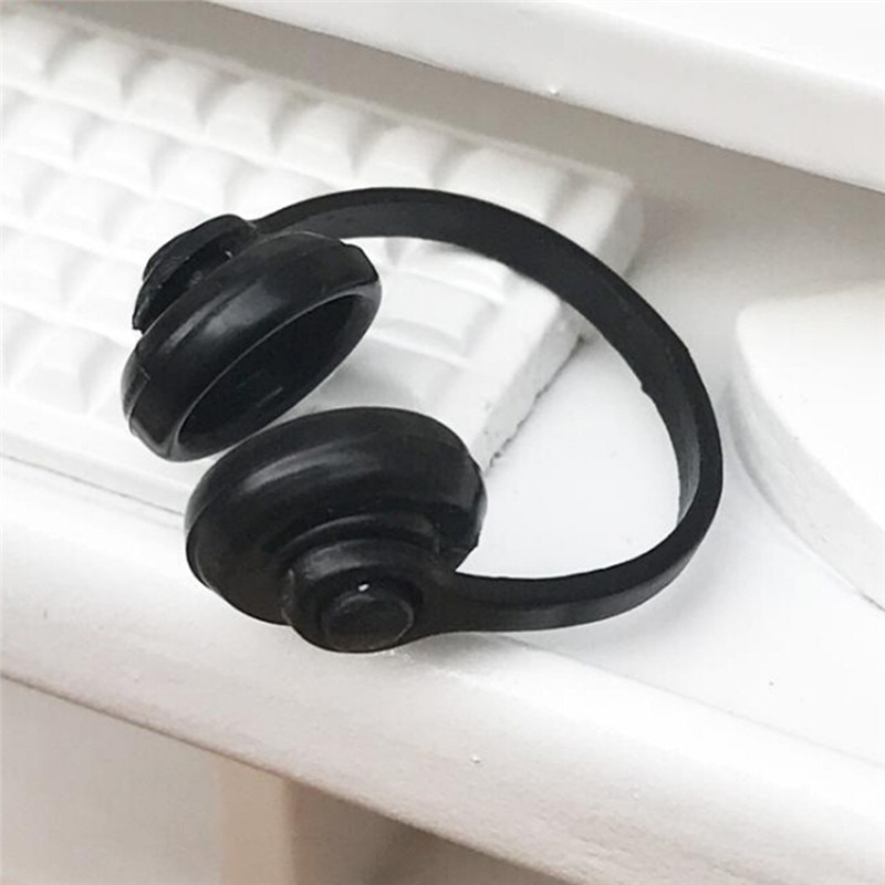 Plastic Wireless Earphone Headphone Classic Toys for Child Kids Doll house Miniatures 1/12 Doll House Decor