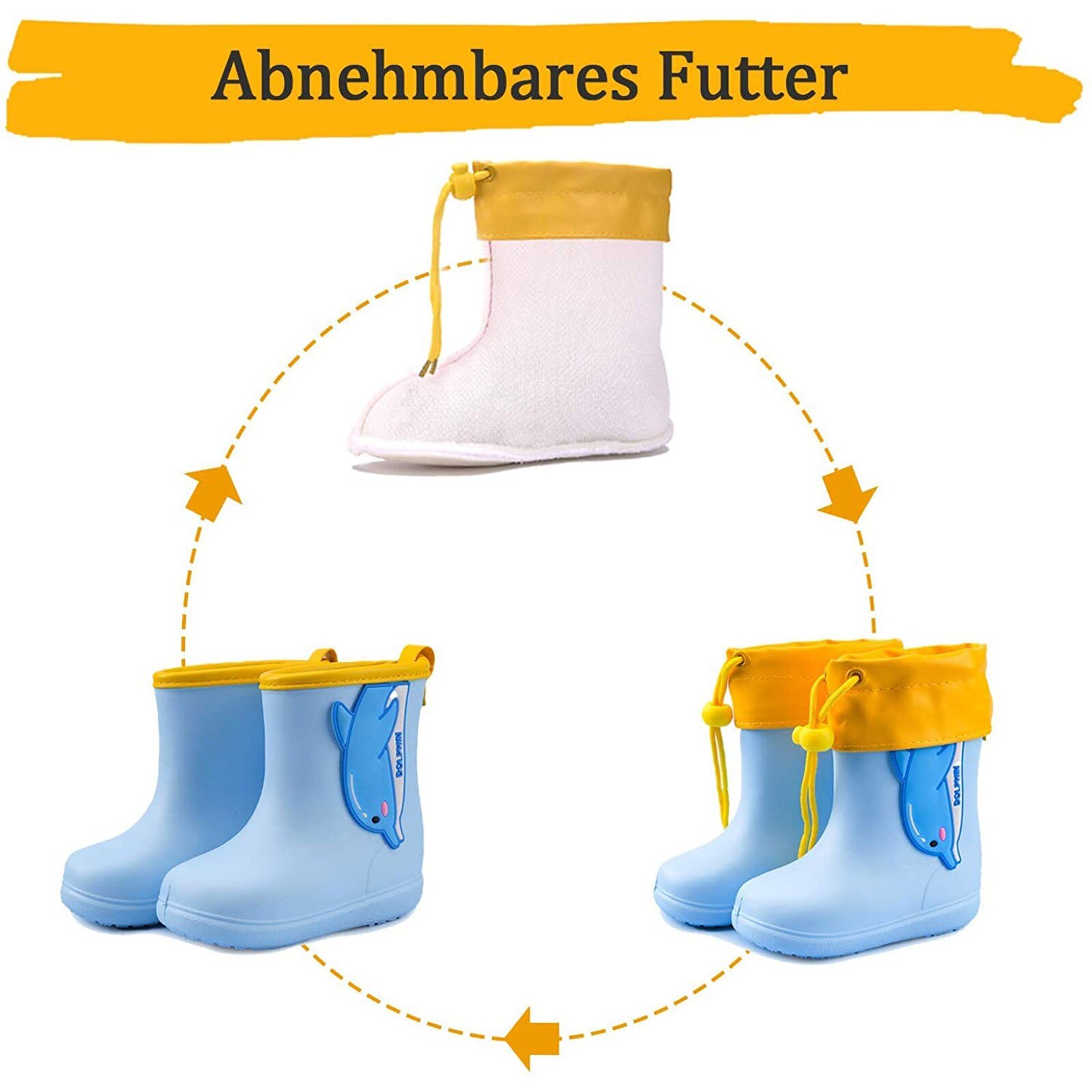 vier Jahreszeiten Abnehmbare Jungen Mädchen Karikatur Regen Stiefel freundlicher Regen Stiefel Wasserdichte Baby Nicht-Unterhose Gummi Wasser Schuh Art Regen