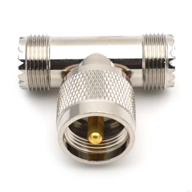 K32C RF coaxiale adapter connector mannelijk tot 2x vrouwelijke UHF PL-259 SO-239 m/f adapter