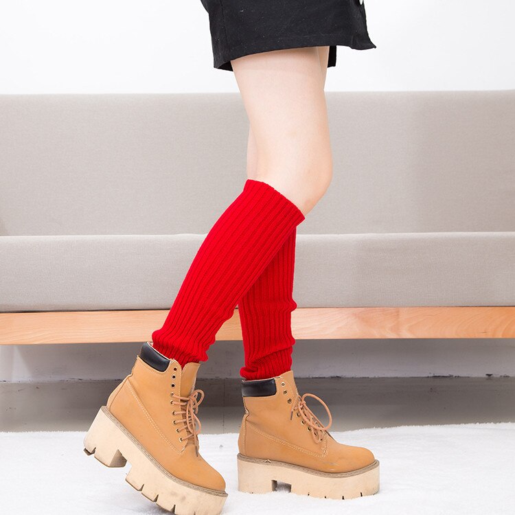 Calentadores de piernas para mujer elegantes de invierno abrigados a la para mujer estilo coreano tejido para mantener la rodilla estudiantes ocio mujer Chic: red