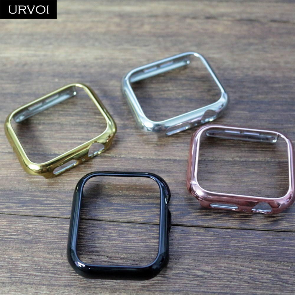 URVOI Del Respingente per Mela guarda serie 4 della copertura di caso per iwatch che placca in plastica telaio sottile in forma custodia ultra-sottile fascia