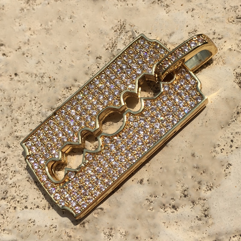Langtidsholdbare micro pave cz buddha vedhæng halskæde guld kors hip hop smykker til mænd og kvinder jul: Cz klinge
