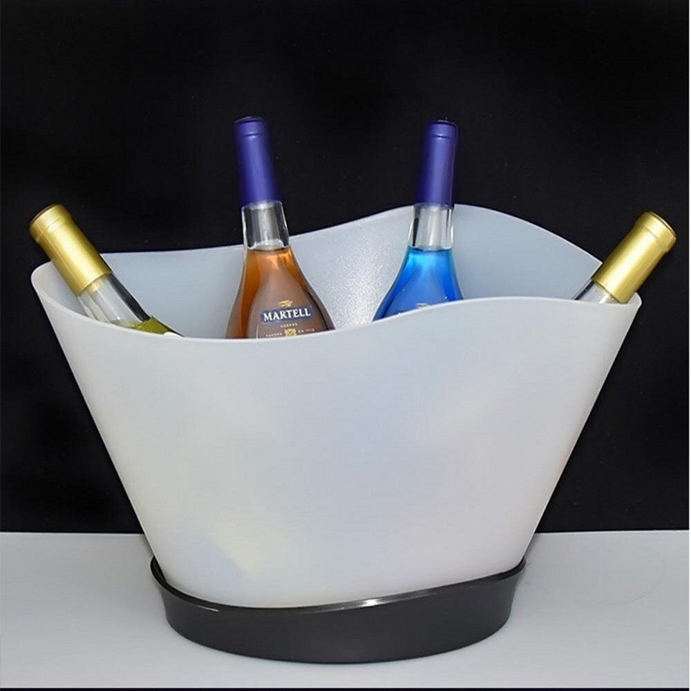 12L LED Rechargeable Ice Buckets Color Changing Wine whisky Cooler boat shaped Champagne Beer Holder for bar nightclub 7A