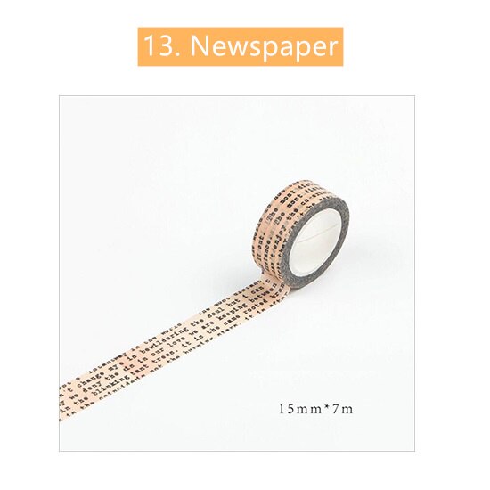 Reise Serie Papier Washi Band Spitze Netz Woche nasser Memo Gepäck Auto Abdeckklebeband Tagebuch Aufkleber DIY Dekoration F347: 13 Zeitung