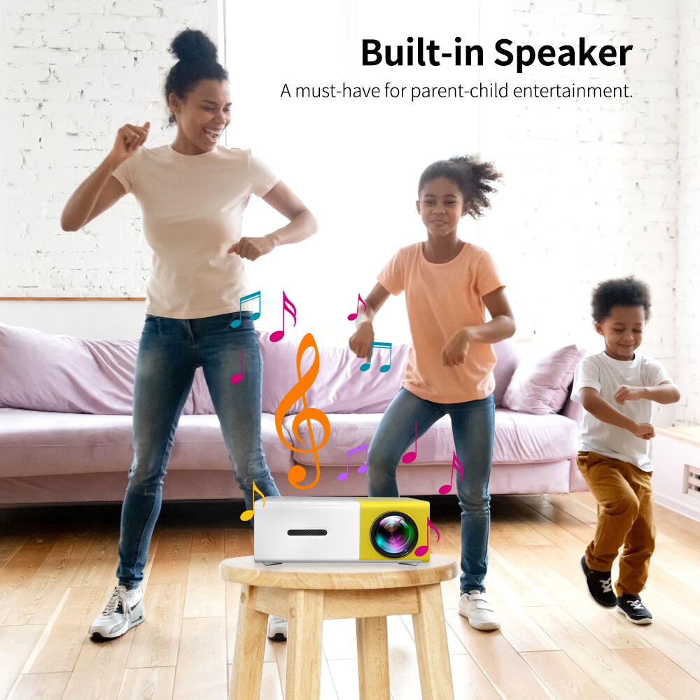 Aibecy Mini Portable LED Projector Support 1080P 3D Visual Effects 800 Lumens Multimedia Video Movie Projector Home Theater