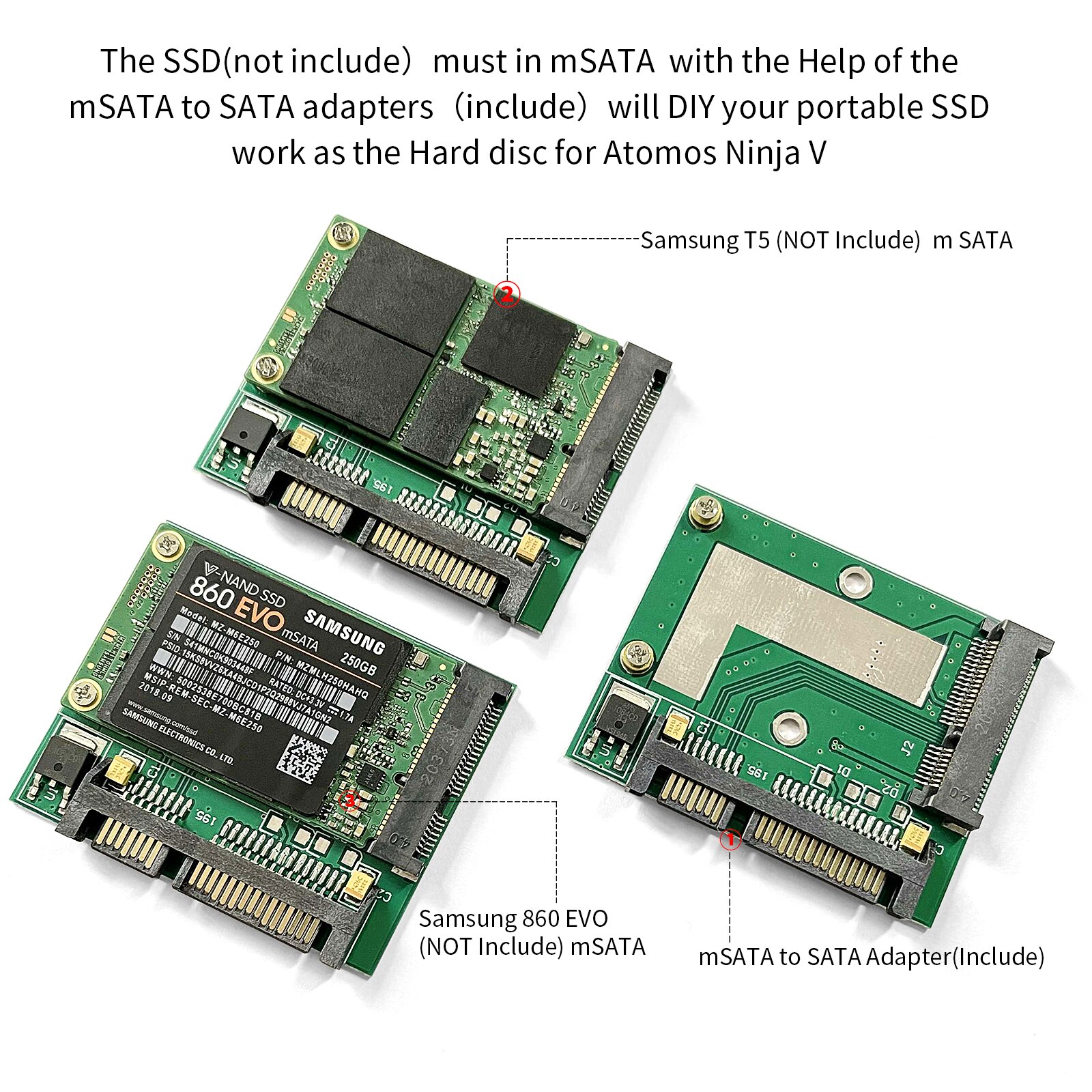 Andycine Lunchbox Warmteafvoer Harde Schijf Behuizing Box Msats Naar Sata Aluminium Voor Atomos Ninja V Ssd Case