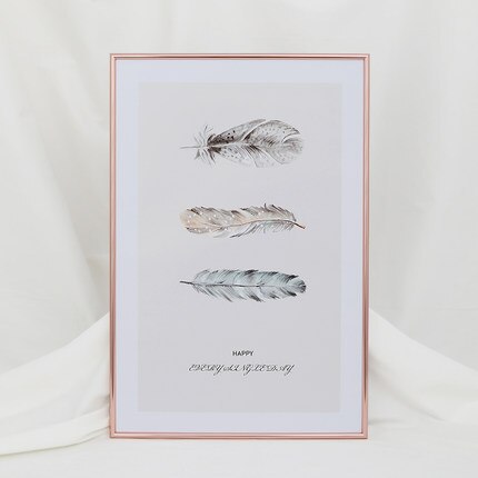 Aluminum alloy Photo Frame 16 inch Narrow side poster outer Frame A4 Picture Frame wall hanging A3 quadros decorativo: Rose gold / 30.5x40.5cm 16inch