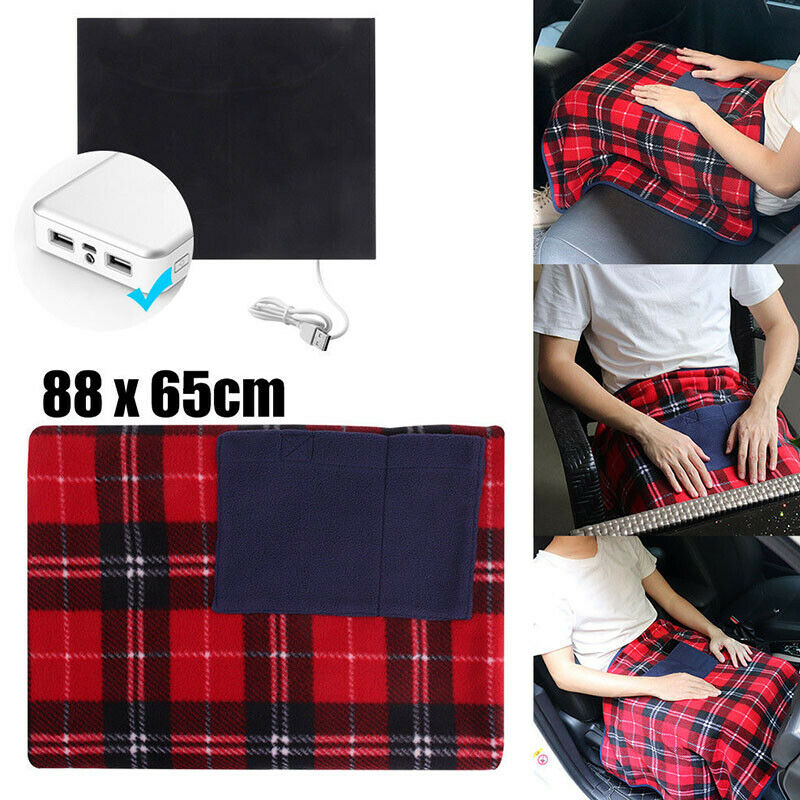 Couverture chauffante électrique USB 88x65cm, couverture chauffante plus épaisse, Thermostat, couverture chauffante électrique