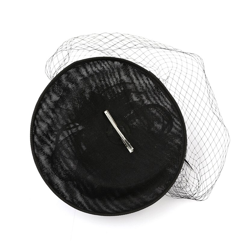 Women Bridal Hats and Fascinators Black/Gold/Yellow Net Birdcage Bride Wedding Hats Face Veils Wedding Accessories