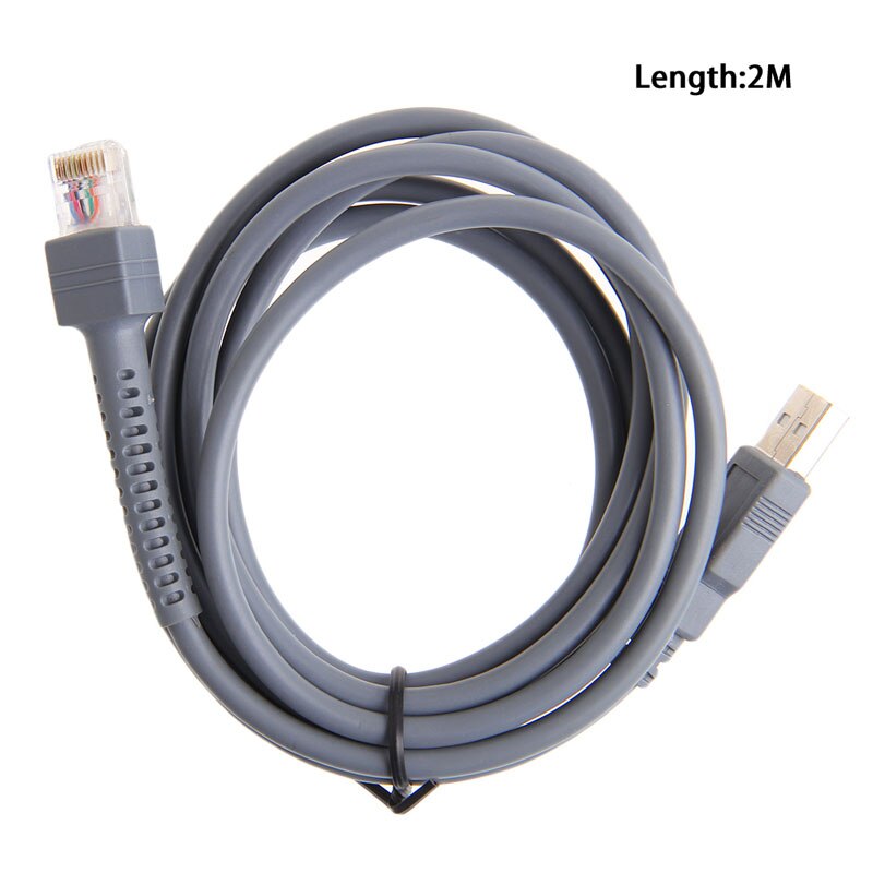 2M Symbol Barcode Scanner USB Cable LS1203 LS2208 LS4208 LS3008 CBA-U01-S07ZAR Gray