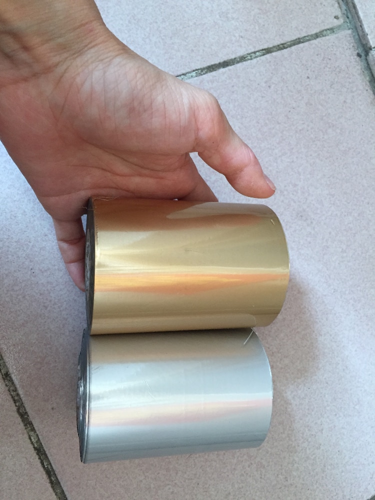 Matte Gold+Matte Silver 2Piecesx(8cmx120m)/Roll Stamping Foil Paper Roll Foil or Plastic Paper