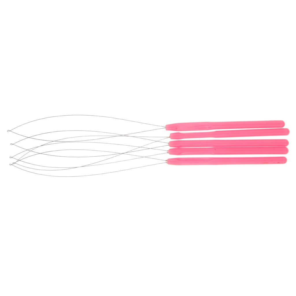 Hair Extensions Loop, Micro Rings Links Beads, Needle Threader Wire Pulling Hook Tool (5pcs)
