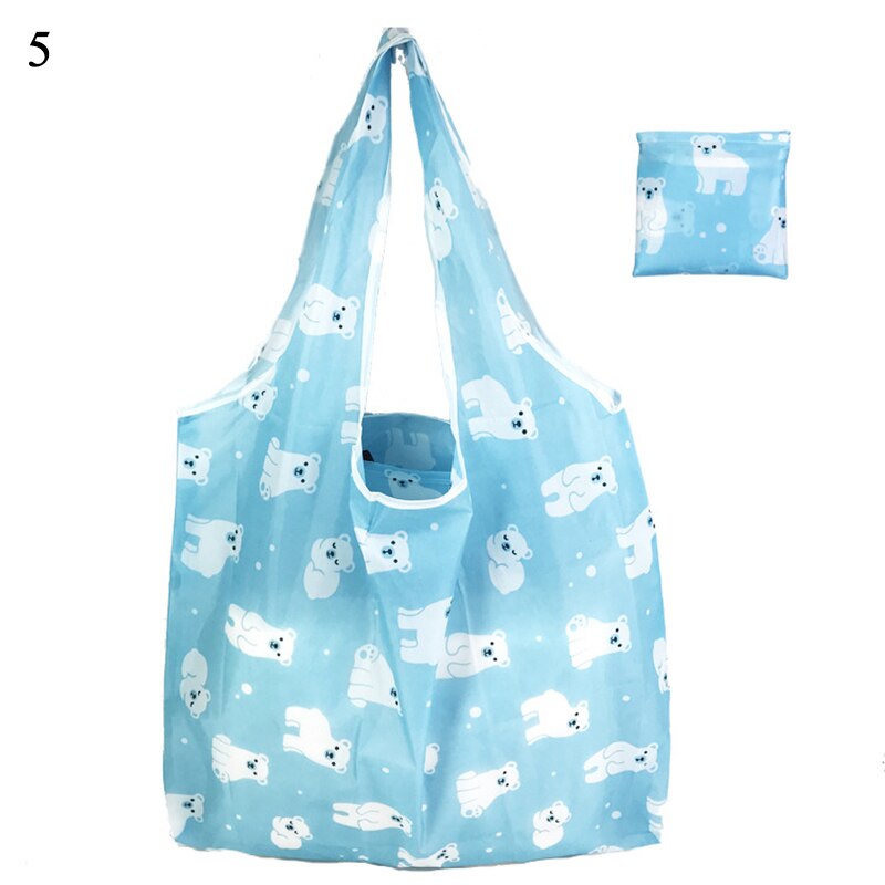Foldable Reusable Shopping Bag Print Environmental Shoulder Tote Eco Shopping Bag Portable Folding Shopping Bag Handbag: 5