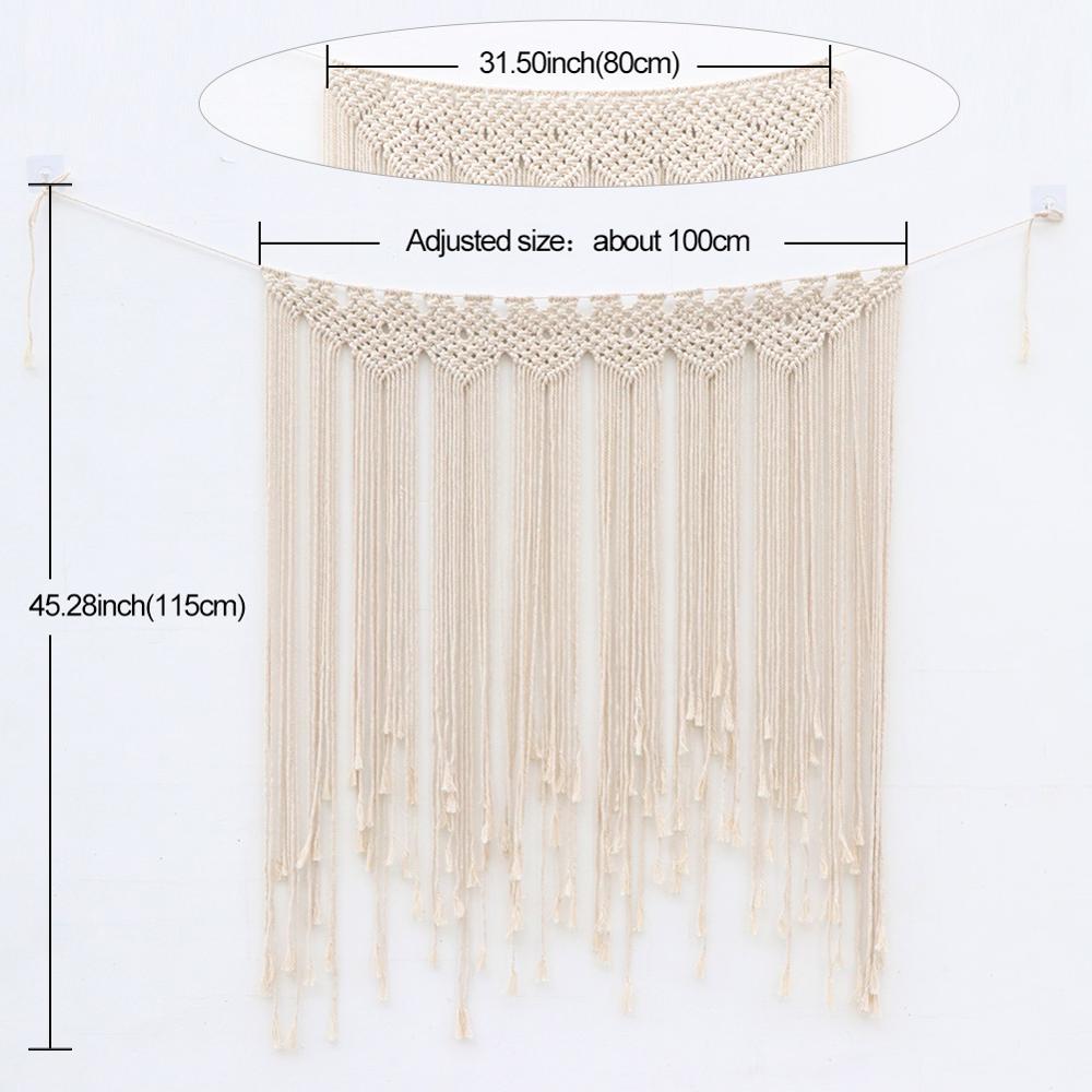 OurWarm-carte d'invitation rustique en toile de jute, décor de mariage, Boho, décoration murale suspendue avec grand macramé: Rouge