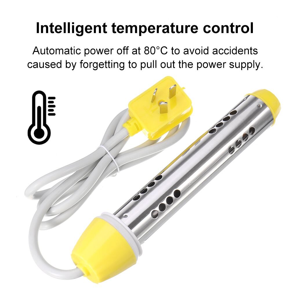 2500W Electric Water Heater Automatic Power-Off Stainless Steel Boiler Fast Immersion Water Heater Rod Bathroom Powerful Pool