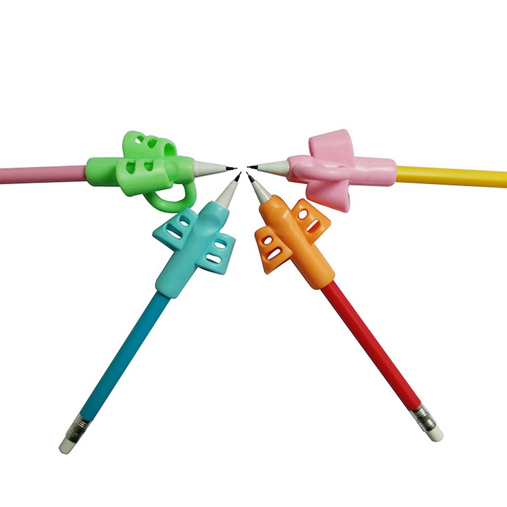 3pcs/set Writing Kindergarten Children Beginners Corrective Grip Silicone Pen Writing Help Fixture Correct Finger Position