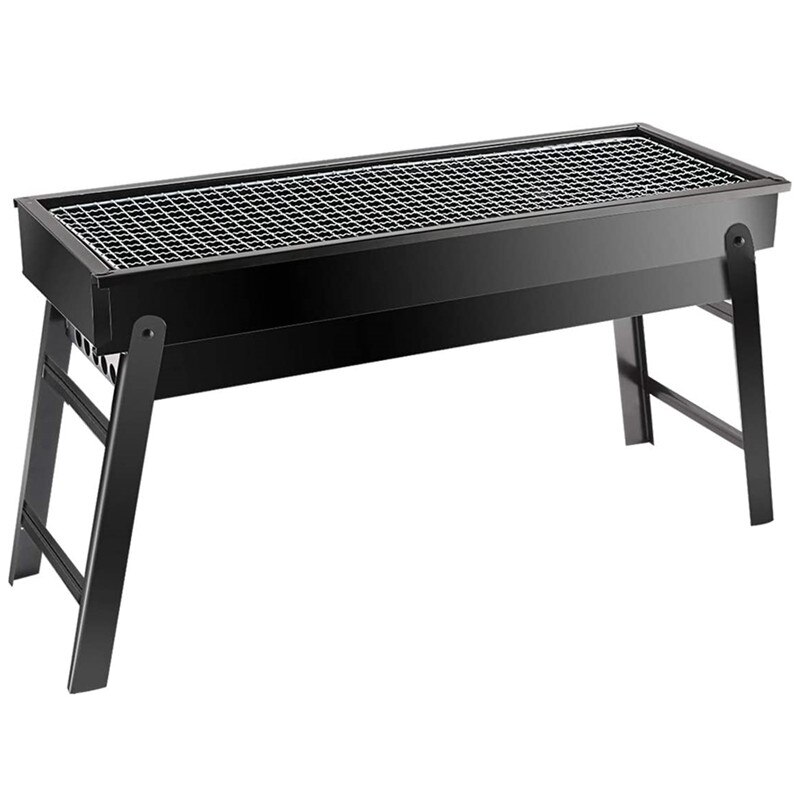 Charcoal Grill Barbecue Portable BBQ Desk Folding Grill Tabletop Outdoor Smoker BBQ for Picnic 60*22*31.5cm