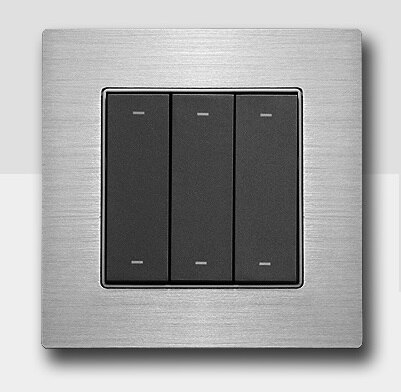 Commutateur de lumière intelligent commutateurs muraux RS485 bouton tactile en alliage d'aluminium pour Smat éclairage de LED à la maison montage mural: 3 BUTTON