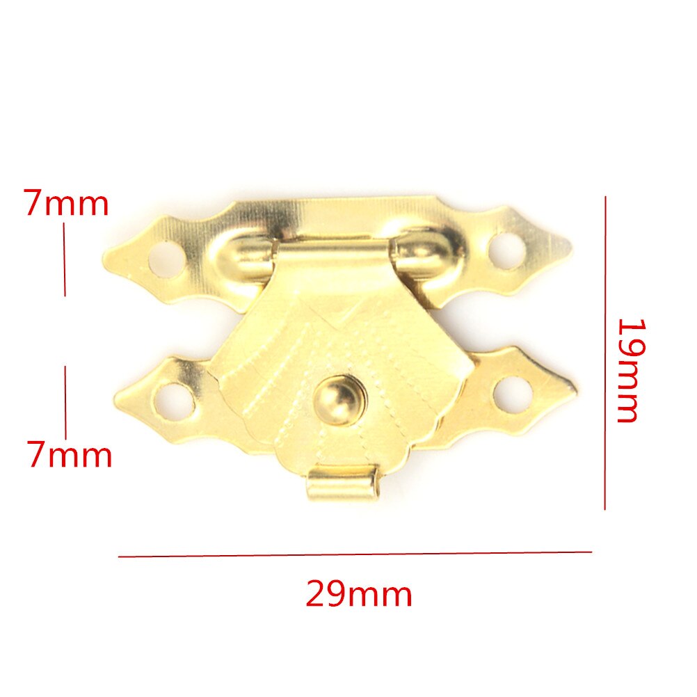 10pc houten koffers met sluitingen voor sieraden, hoekdecoratieve sluitingen voor thuis, gesp, sluiting, mini, antieke ijzeren plaat