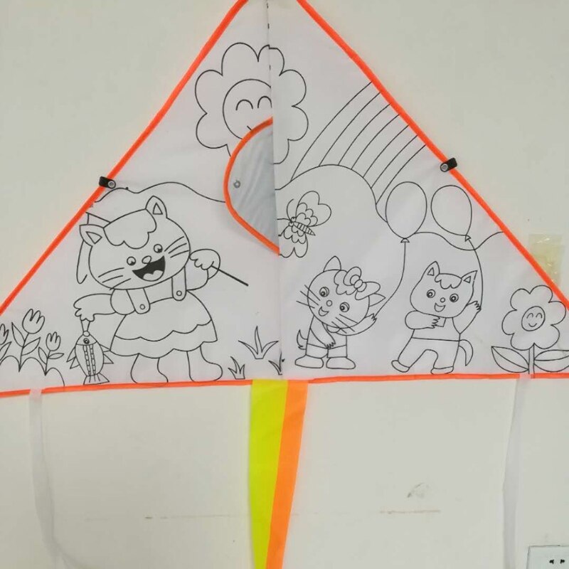 DIY Painting Kite With Pigment Kite For Kids Children Flying Outdoor Toy L9CD