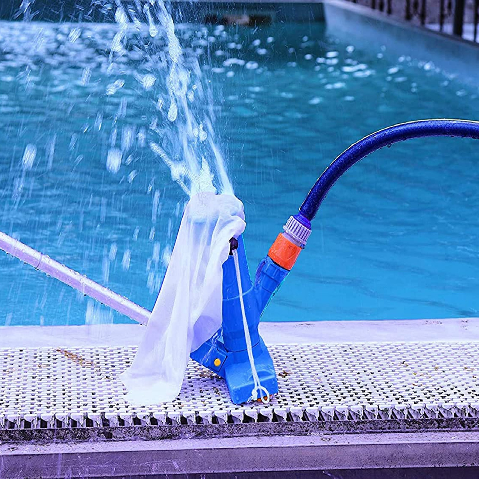 Portable Pool Vacuum Cleaner Handheld Pool & Spa Vacuum Cleaner Underwater Cleaner with Brush 5 Section 50 "Bag Pole Pools