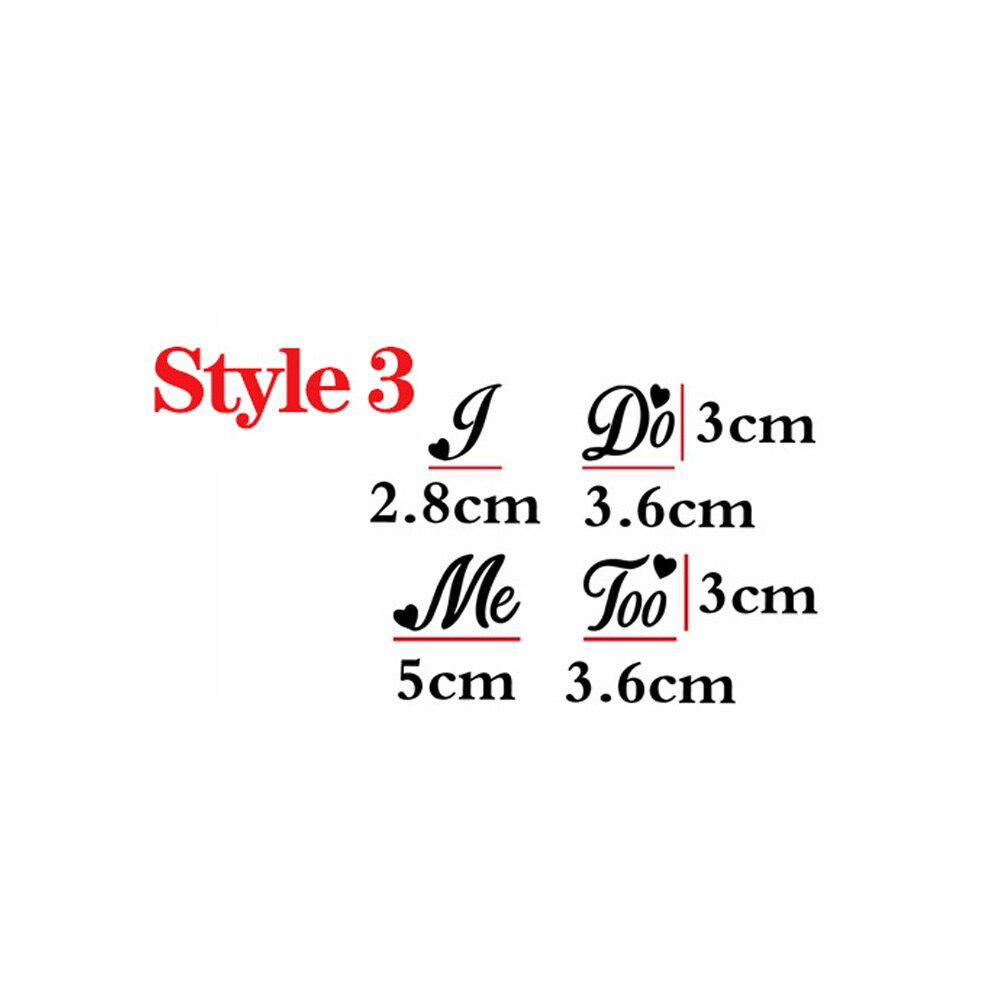 I Do/Me Too Stickers For Shoes Wedding Shoes Sticker Marriage Accessories Bride Groom Vinyl Wedding Stickers Novelty Shoe: Style 3