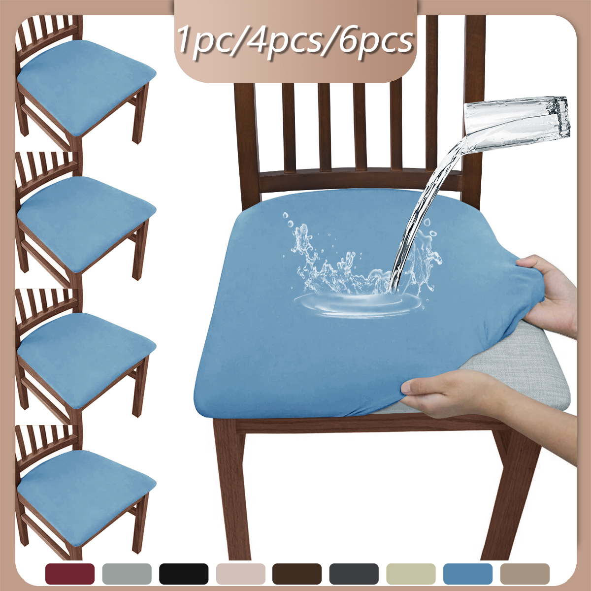 1 unidad/4 uds/6 uds cubierta de banco elástica de seda de leche de búfalo antiderrames de color puro, material exquisito, apariencia limpia.: Azul / 60 x 180 cm