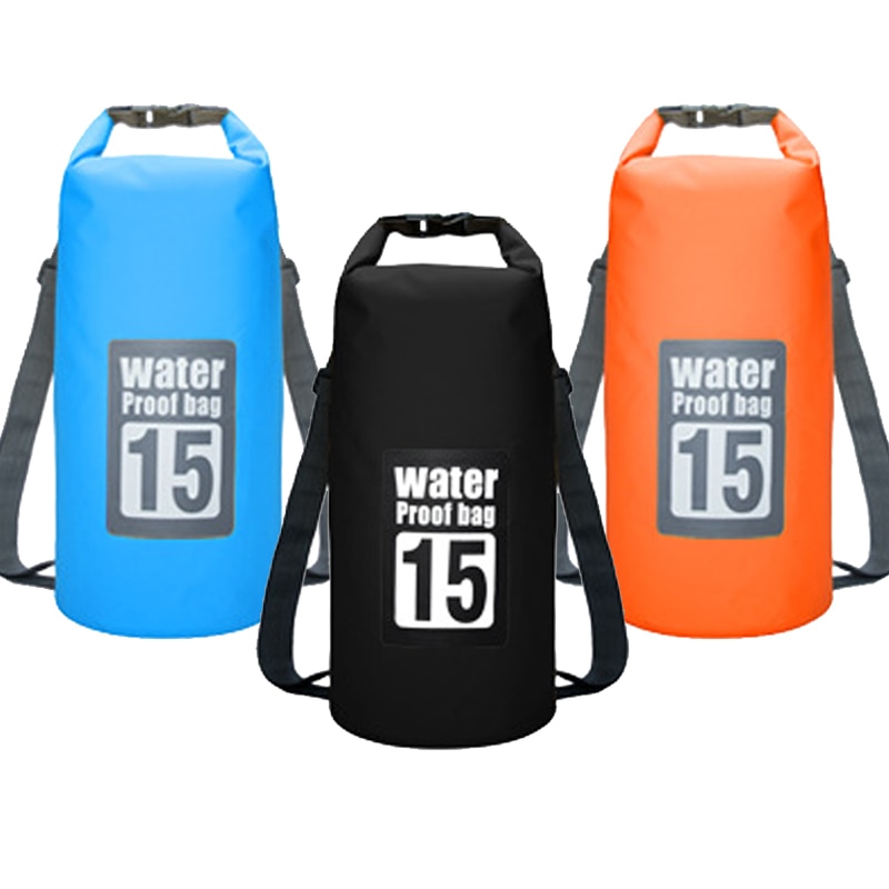 15L waterproof bag outdoor trekking camping impermeable backpack beach ocean bag water resistant rafting swimming dry sack river